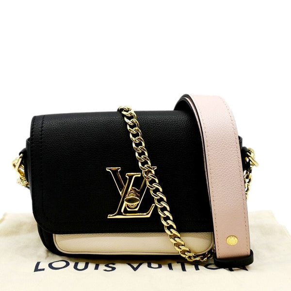 LOUIS VUITTON Lockme Tender Grained Calfskin Leather Shoulder Bag Black