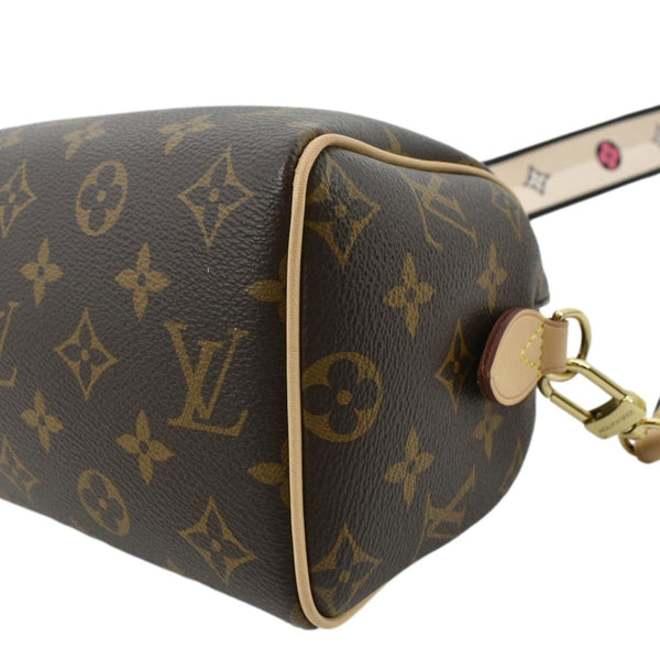 LOUIS VUITTON Speedy 20 Bandouliere Monogram Canvas Satchel Bag Brown