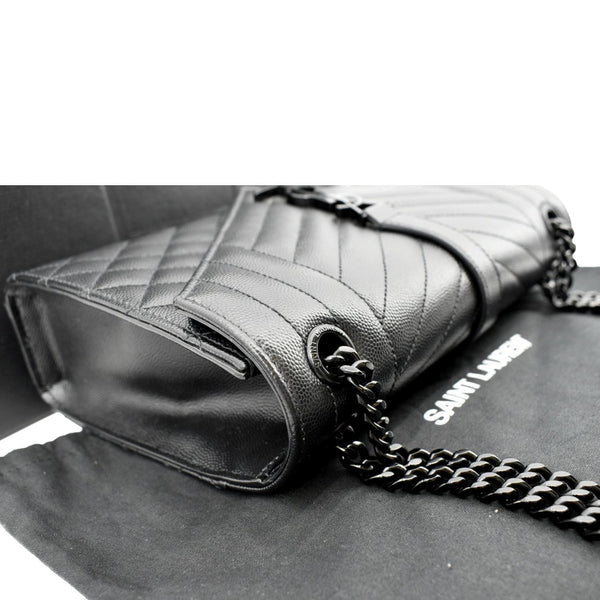 YVES SAINT LAURENT Small Envelope Matelassé Leather Shoulder Bag Black