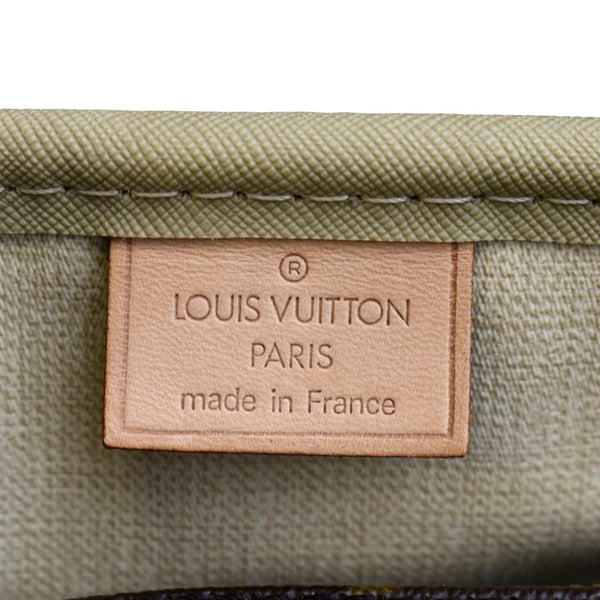 LOUIS VUITTON Deauville Boston Monogram Canvas Satchel Bag Brown