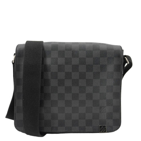 LOUIS VUITTON District PM Messenger Damier Graphite Messenger Bag Black