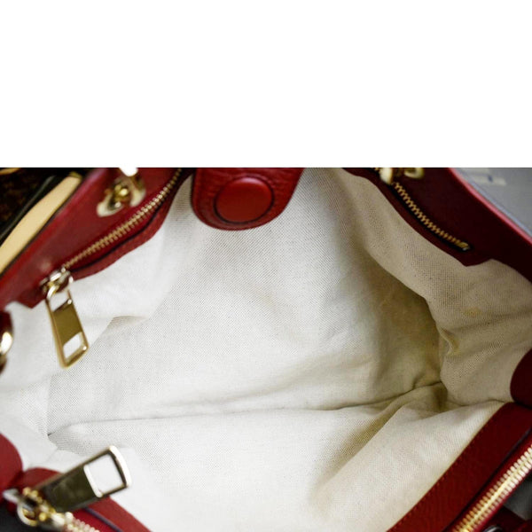 GUCCI Bamboo Shopper Leather Top Handle Shoulder Bag Red 323660