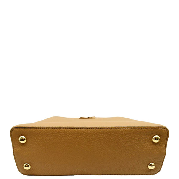 LOUIS VUITTON Capucines MM Taurillon Leather Satchel Bag Golden