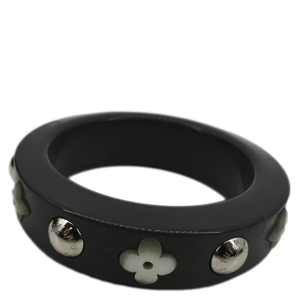 LOUIS VUITTON Flower Black Bangle Bracelet