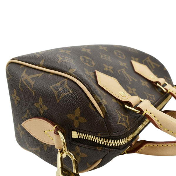 LOUIS VUITTON Speedy 20 Bandouliere Monogram Canvas Satchel Bag Brown