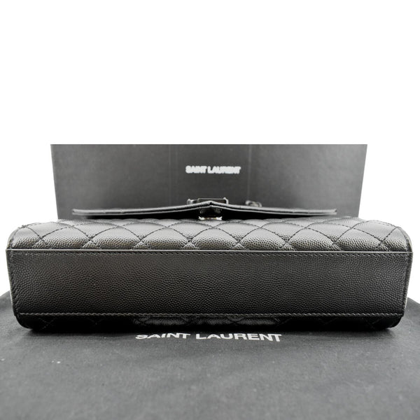 YVES SAINT LAURENT Small Envelope Matelassé Leather Shoulder Bag Black