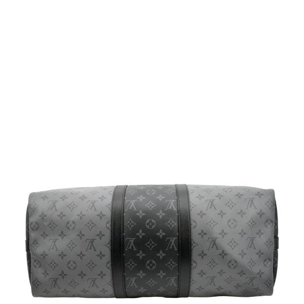 LOUIS VUITTON Keepall 50 Bandouliere Monogram Eclipse Travel Bag Black