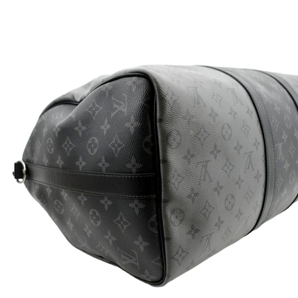 LOUIS VUITTON Keepall 50 Bandouliere Monogram Eclipse Travel Bag Black