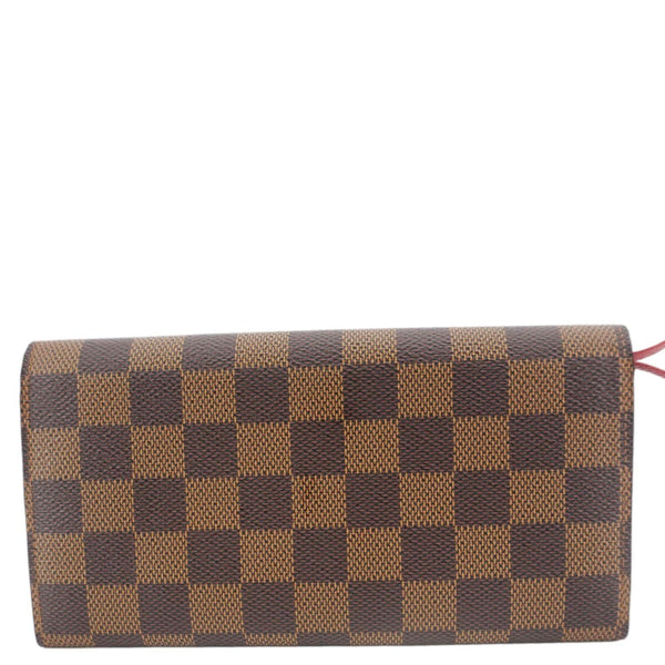 LOUIS VUITTON Emilie Damier Ebene Wallet Brown
