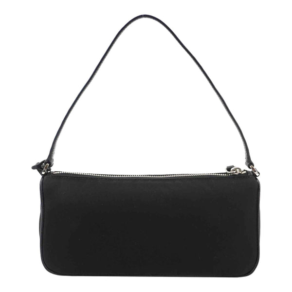 Prada Accessory Pouch Nylon Hobo Bag Black – Back View