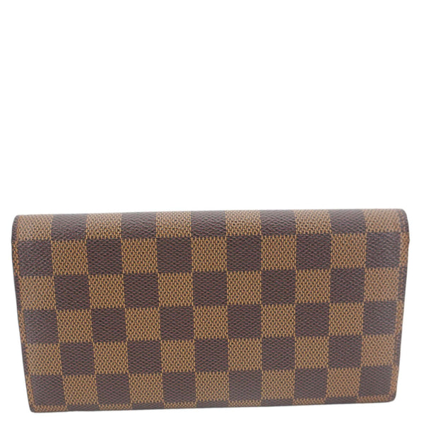 LOUIS VUITTON Emilie Damier Ebene Wallet Brown