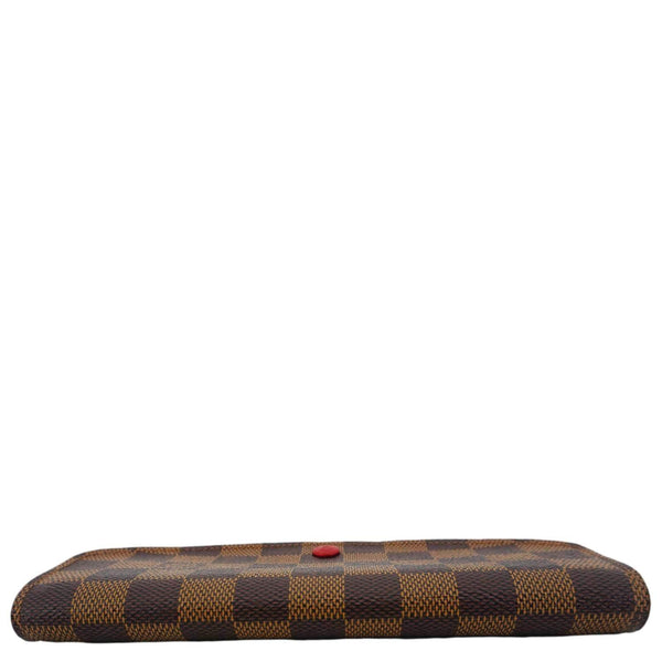 LOUIS VUITTON Emilie Damier Ebene Wallet Brown