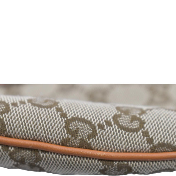 GUCCI Half Moon Vintage Web GG Canvas Bag Beige