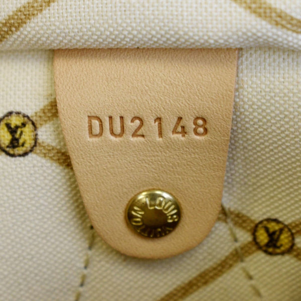 LOUIS VUITTON Summer Trunks Speedy Damier Azur Satchel Shoulder Bag White