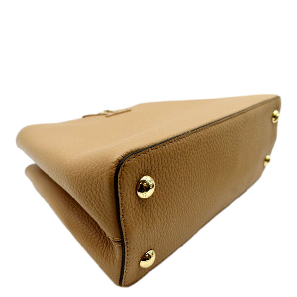 LOUIS VUITTON Capucines MM Taurillon Leather Satchel Bag Golden