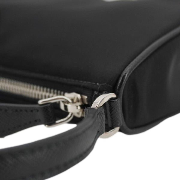 Prada Accessory Pouch Nylon Hobo Bag Black – Close View