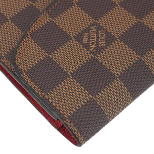 LOUIS VUITTON Emilie Damier Ebene Wallet Brown