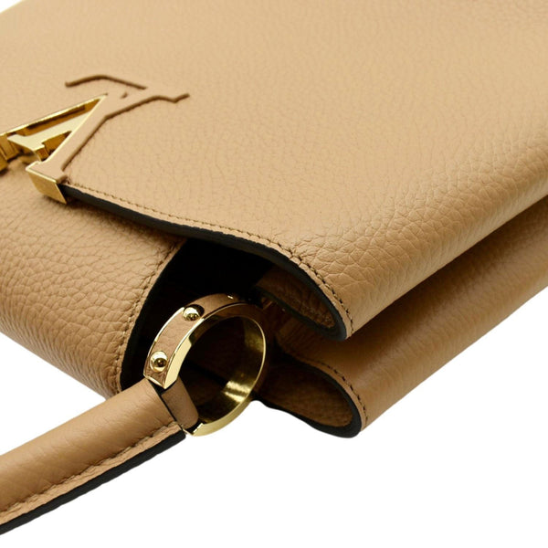 LOUIS VUITTON Capucines MM Taurillon Leather Satchel Bag Golden