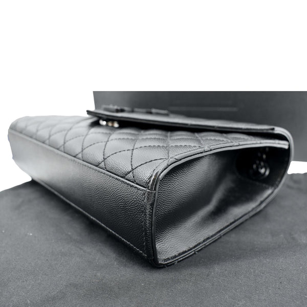 YVES SAINT LAURENT Small Envelope Matelassé Leather Shoulder Bag Black