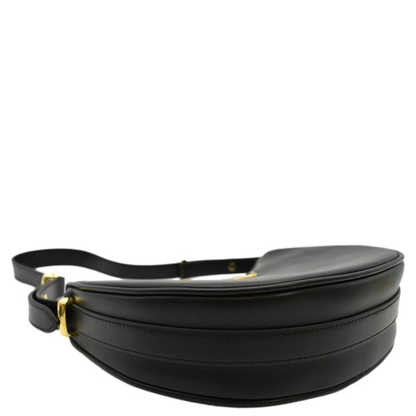 PRADA Arque Leather Shoulder Bag Black