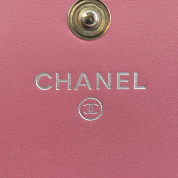 CHANEL Timeless CC Flap Caviar Leather Wallet Pink