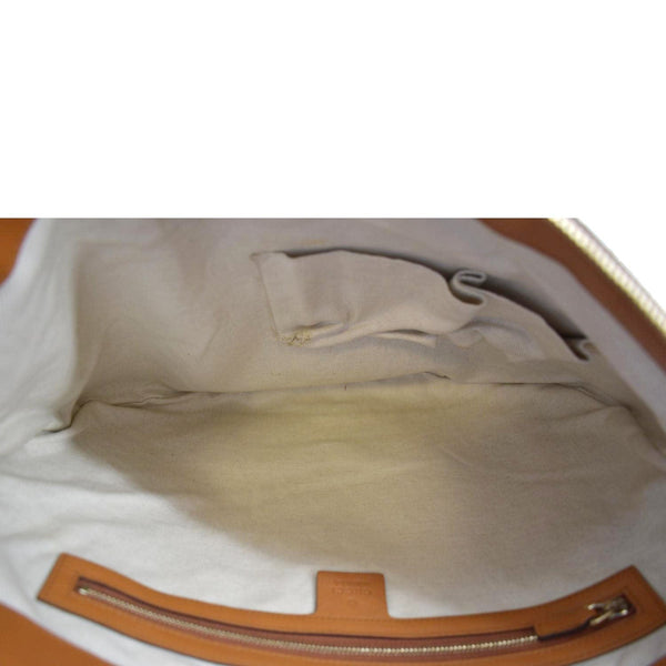 GUCCI Half Moon Vintage Web GG Canvas Bag Beige