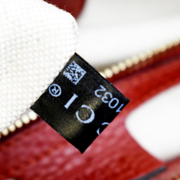 GUCCI Bamboo Shopper Leather Top Handle Shoulder Bag Red 323660