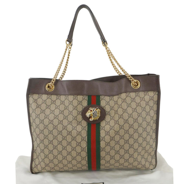 GUCCI Rajah GG Supreme Canvas Tote Shoulder Bag Beige 537219