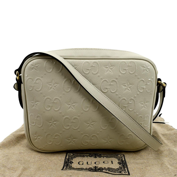 GUCCI GG Star Leather Crossbody Bag Beige 675776