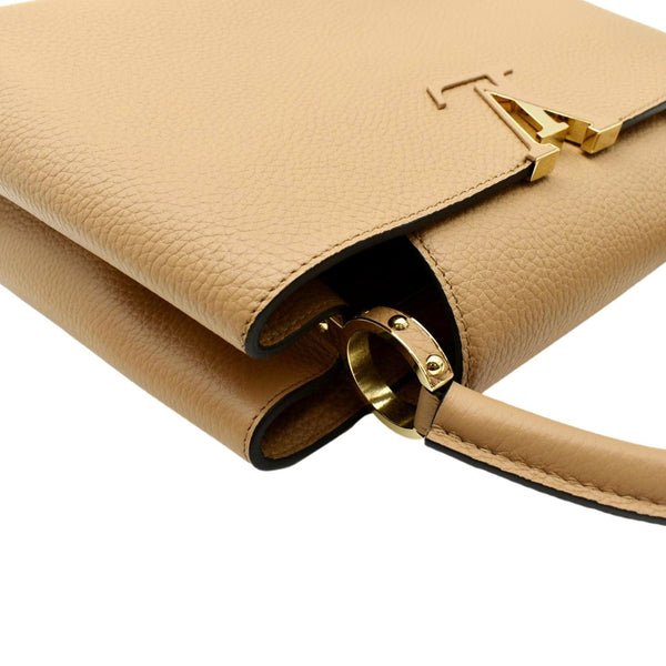 LOUIS VUITTON Capucines MM Taurillon Leather Satchel Bag Golden
