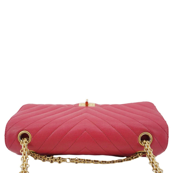 CHANEL 2.55 Reissue Double Flap Chevron Leather Shoulder Bag Pink