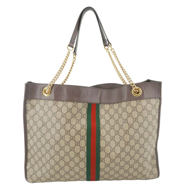 GUCCI Rajah GG Supreme Canvas Tote Shoulder Bag Beige 537219