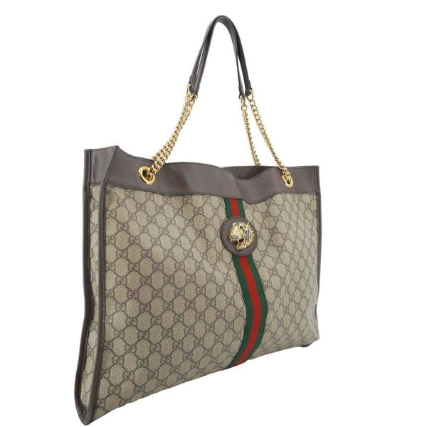 GUCCI Rajah GG Supreme Canvas Tote Shoulder Bag Beige 537219
