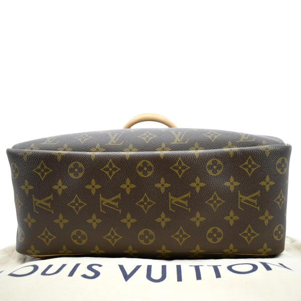 LOUIS VUITTON Deauville Boston Monogram Canvas Satchel Bag Brown
