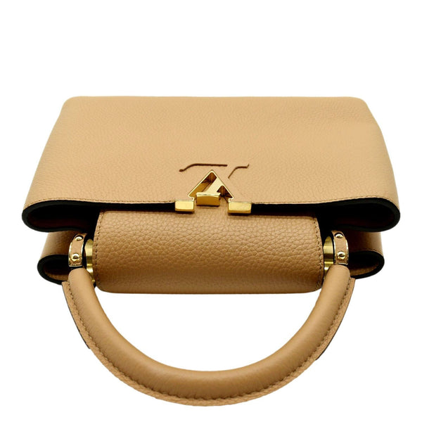 LOUIS VUITTON Capucines MM Taurillon Leather Satchel Bag Golden