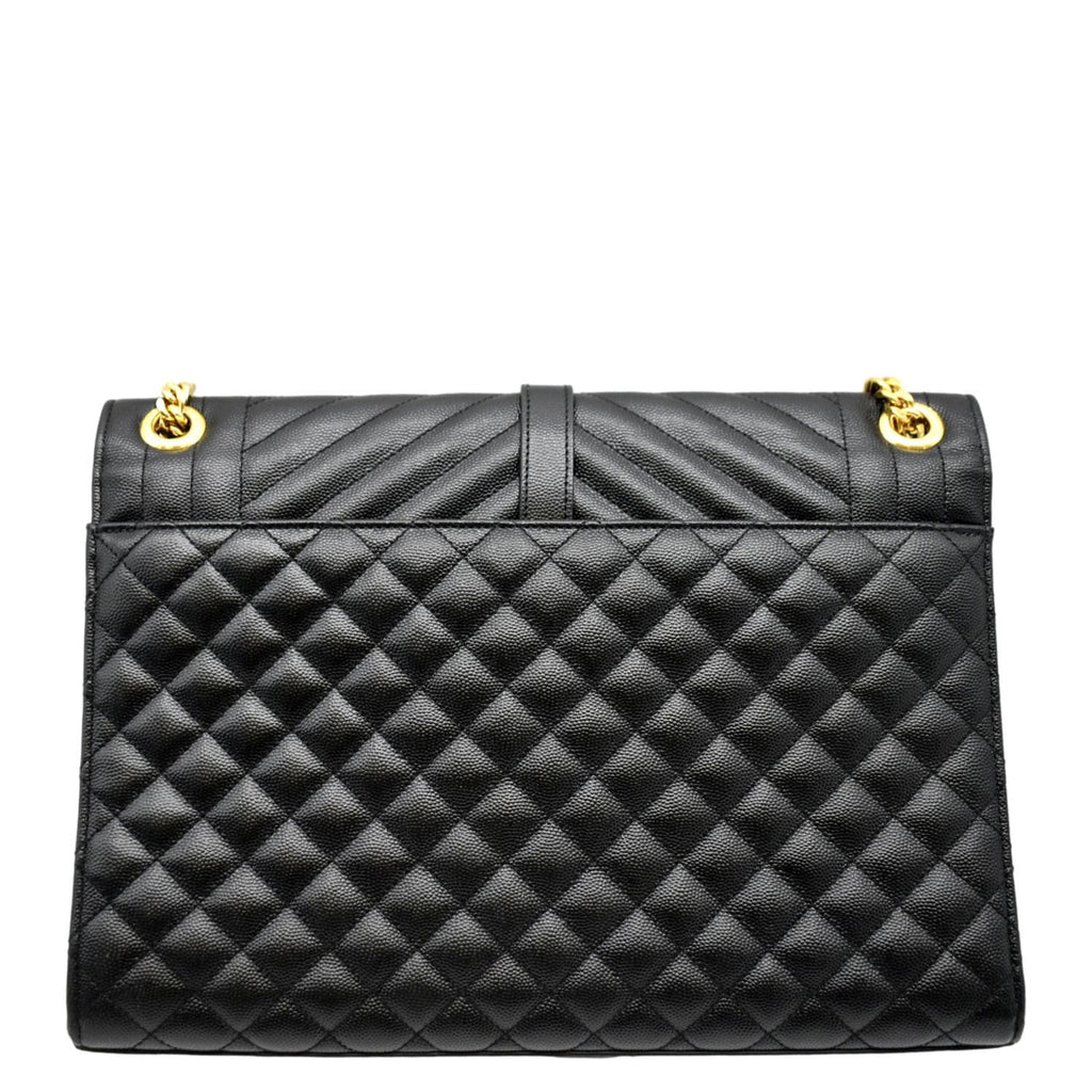 YVES SAINT LAURENT Large Envelope Calfskin Leather Chain Shoulder Bag