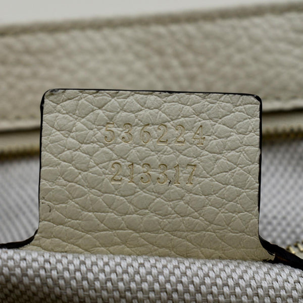 GUCCI Soho GG Flap Leather Chain Shoulder Bag Ivory 536224