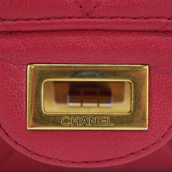 CHANEL 2.55 Reissue Double Flap Chevron Leather Shoulder Bag Pink