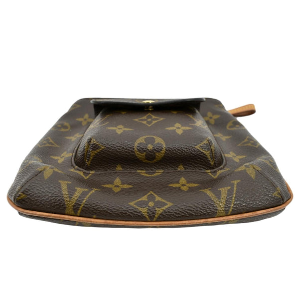 LOUIS VUITTON Partition Monogram Canvas Wristlet Clutch Bag Brown