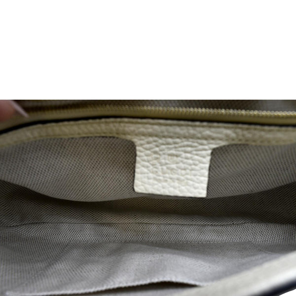 GUCCI Soho GG Flap Leather Chain Shoulder Bag Ivory 536224