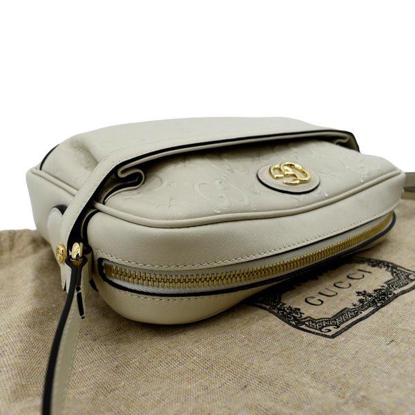 GUCCI GG Star Leather Crossbody Bag Beige 675776