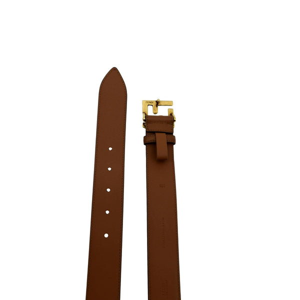 FENDI FF Leather Waist Belt Tan Size 85/34