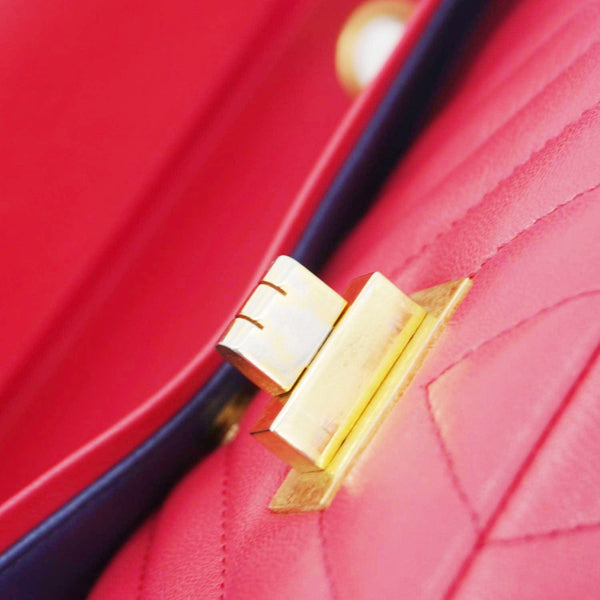 CHANEL 2.55 Reissue Double Flap Chevron Leather Shoulder Bag Pink