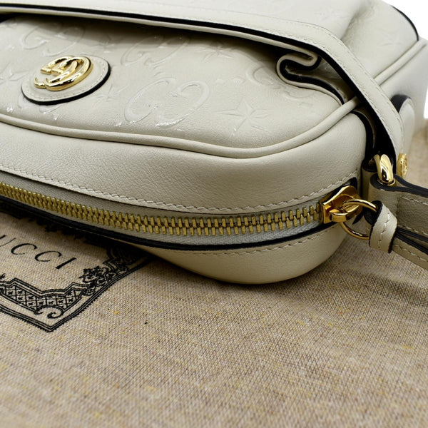GUCCI GG Star Leather Crossbody Bag Beige 675776