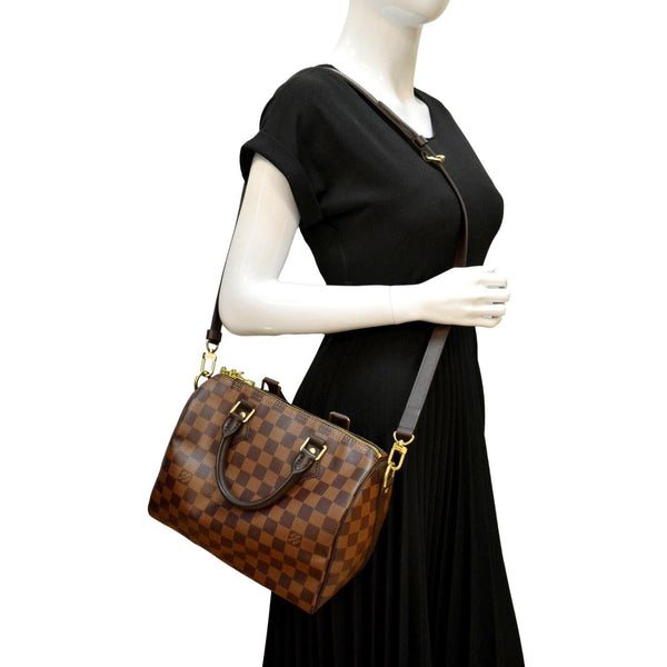LOUIS VUITTON Speedy 25 Bandouliere Damier Ebene Shoulder Bag Brown