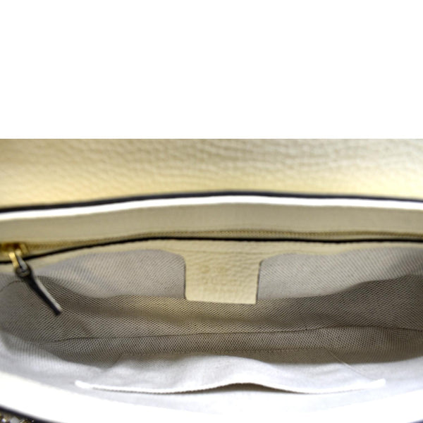 GUCCI Soho GG Flap Leather Chain Shoulder Bag Ivory 536224