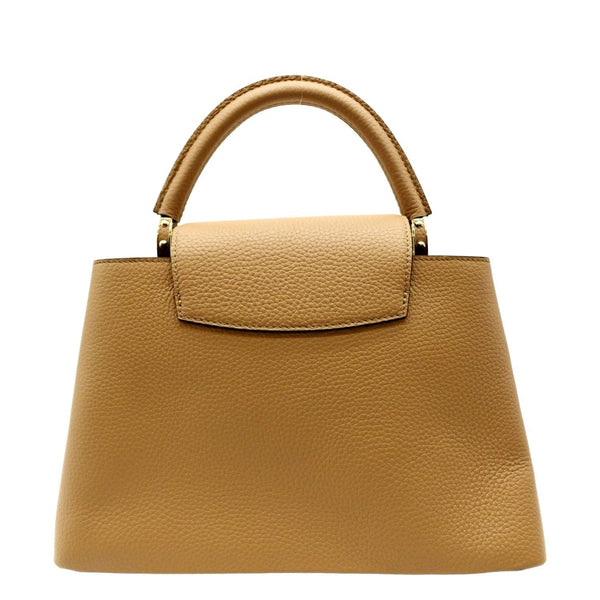 LOUIS VUITTON Capucines MM Taurillon Leather Satchel Bag Golden