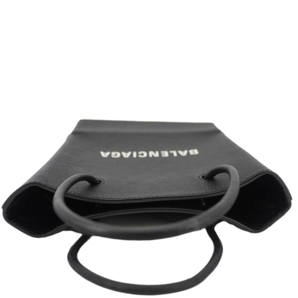 BALENCIAGA Leather Shopping Tote Shoulder Bag Black