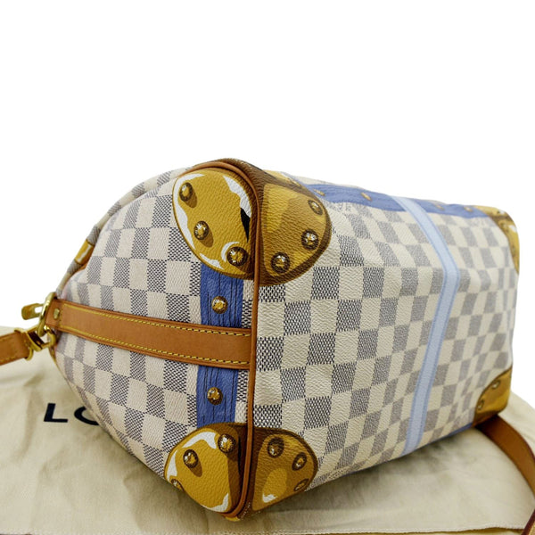 LOUIS VUITTON Summer Trunks Speedy Damier Azur Satchel Shoulder Bag White