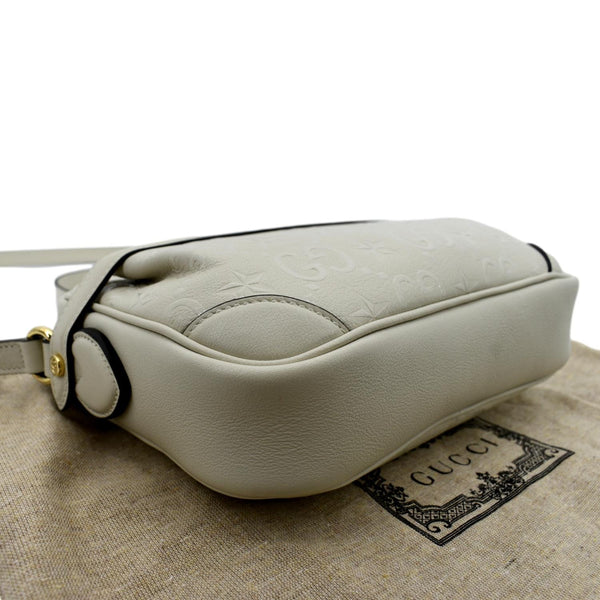 GUCCI GG Star Leather Crossbody Bag Beige 675776